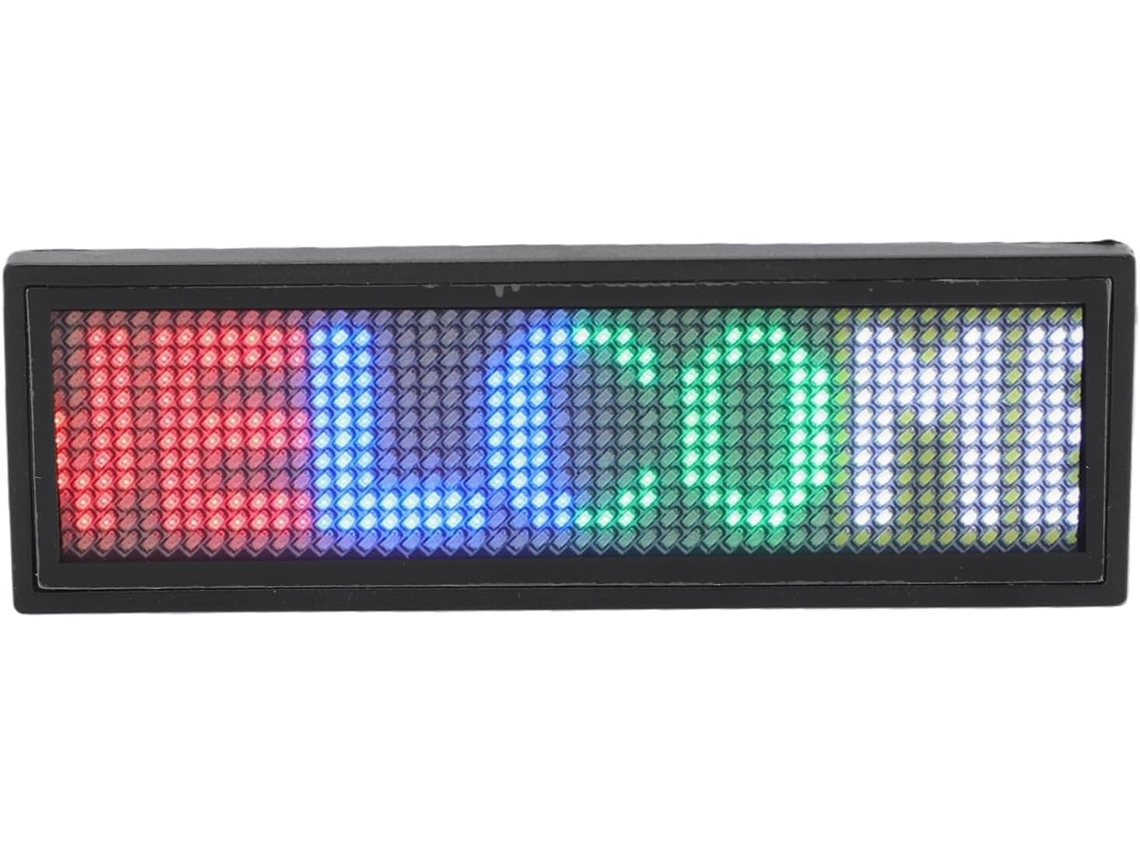 Crachá De Led Ftvogue, 12x48 Pixels, Controlado Por Aplicativo, Programável, Com Acessórios E Alfinete Para Restaurante