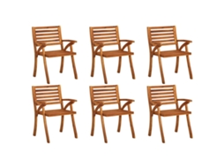 Vidaxl Cadeiras De Jardim 6 Pcs Madeira De Acácia Maciça