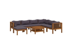 Maison Exclusive - 8 Pcs Conjunto Lounge De Jardim Com Almofadões Acácia Maciça