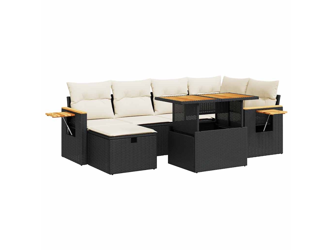 Garden Sofa Set, Garden Sofa Sets Vidaxl Preto Rattan / Vime (n/a)