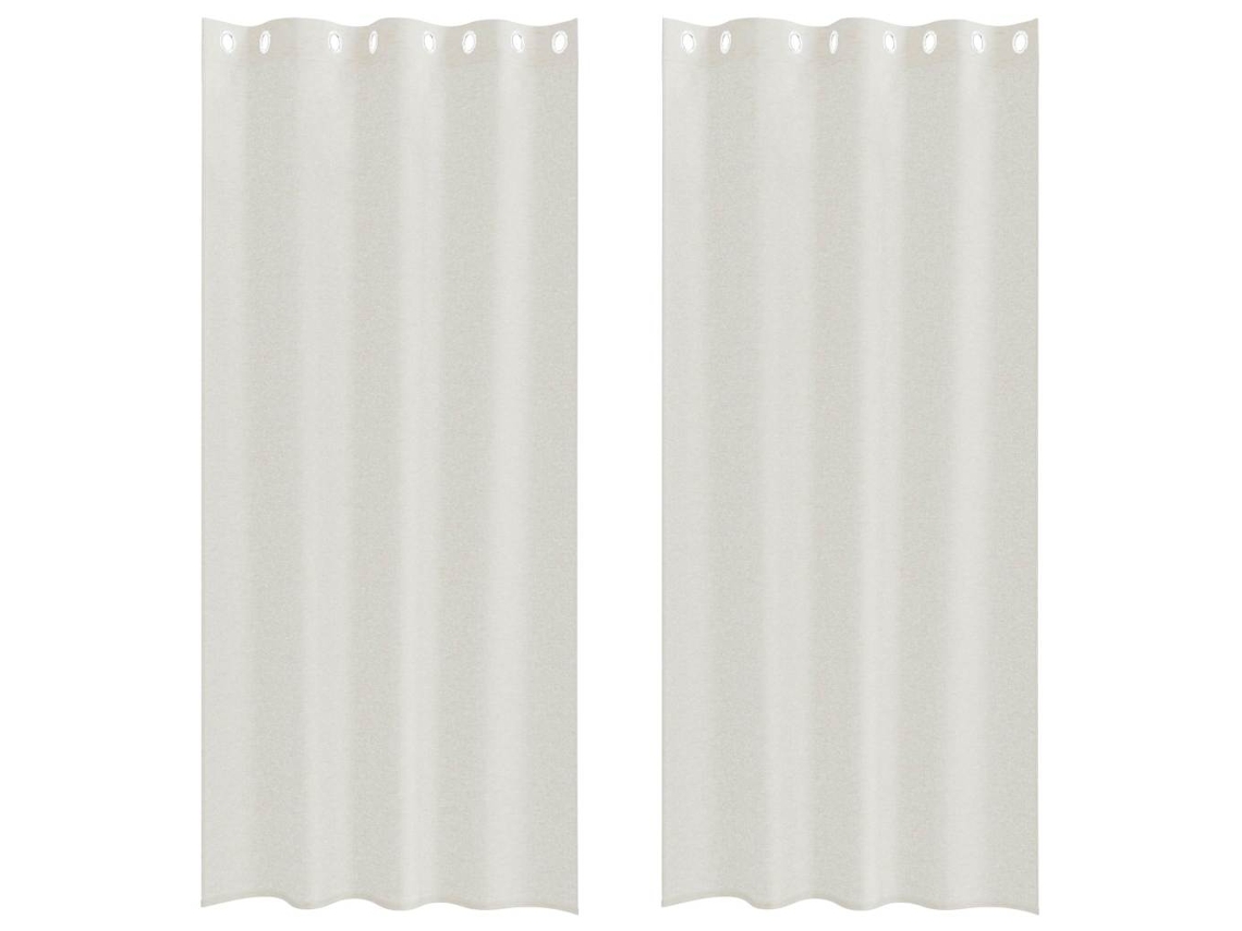 Maison Exclusive - Cortina De Voile 2 Pcs Creme 260 X 140 Cm Poliéster