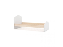 Cama Juvenil Misty Cloud Blanco Mate - Oak 195,4 X 90 X 100 Cm