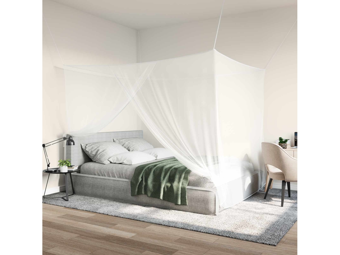 Vidaxl Rede Mosquiteira Para Cama 3 Unid. 156 Mesh Branco Poliéster