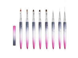 Kit De Pincéis Para Design De Unhas Com 8 Pacotes Multicolorido*