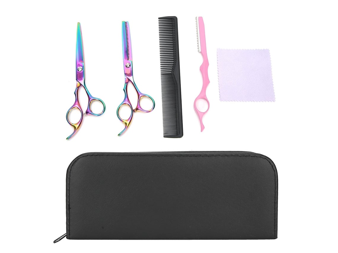 Conjunto De Tesouras De Corte De Cabelo Profissional Com Peigne E Estojo Para Barbearia E Uso Diário 6 Polegadas