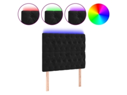 Cabeceira de Cama com Luzes Led Veludo Preto MAISON EXCLUSIVE (100x7x118 cm)