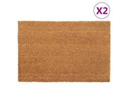Vidaxl Tapetes Porta 2 Pcs 40x60 Cm Fibra De Coco Tufada Natural