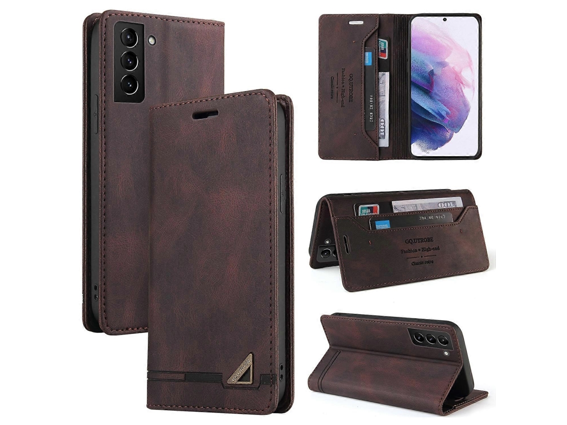 Capa De Couro Flip Horizontal Com Suporte Para Samsung Galaxy S22 5g Skin Feel Anti-roubo Com Escova