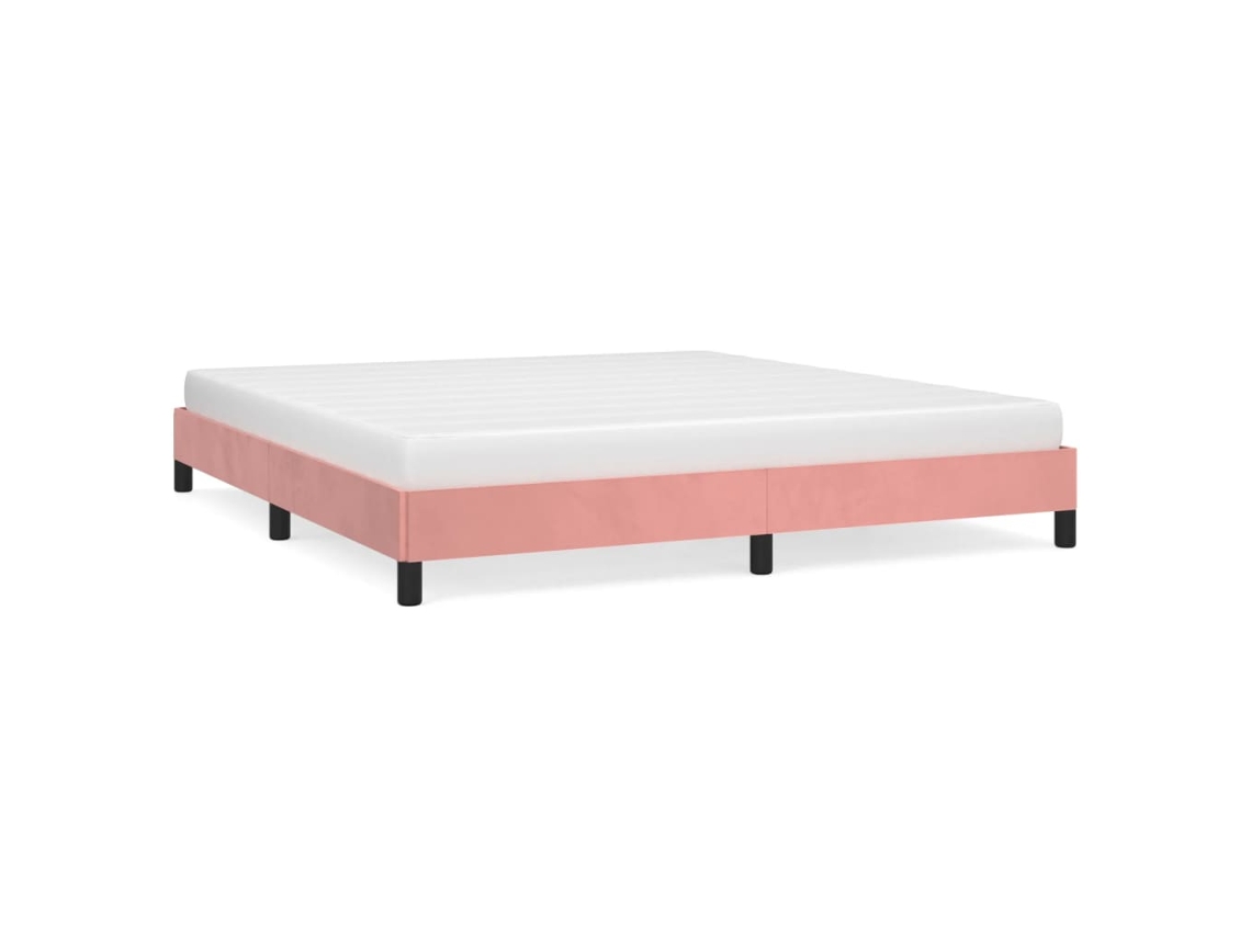 Bed Frame, Bed Frames Vidaxl Cor-de-rosa Veludo (180 X 200 Cm)