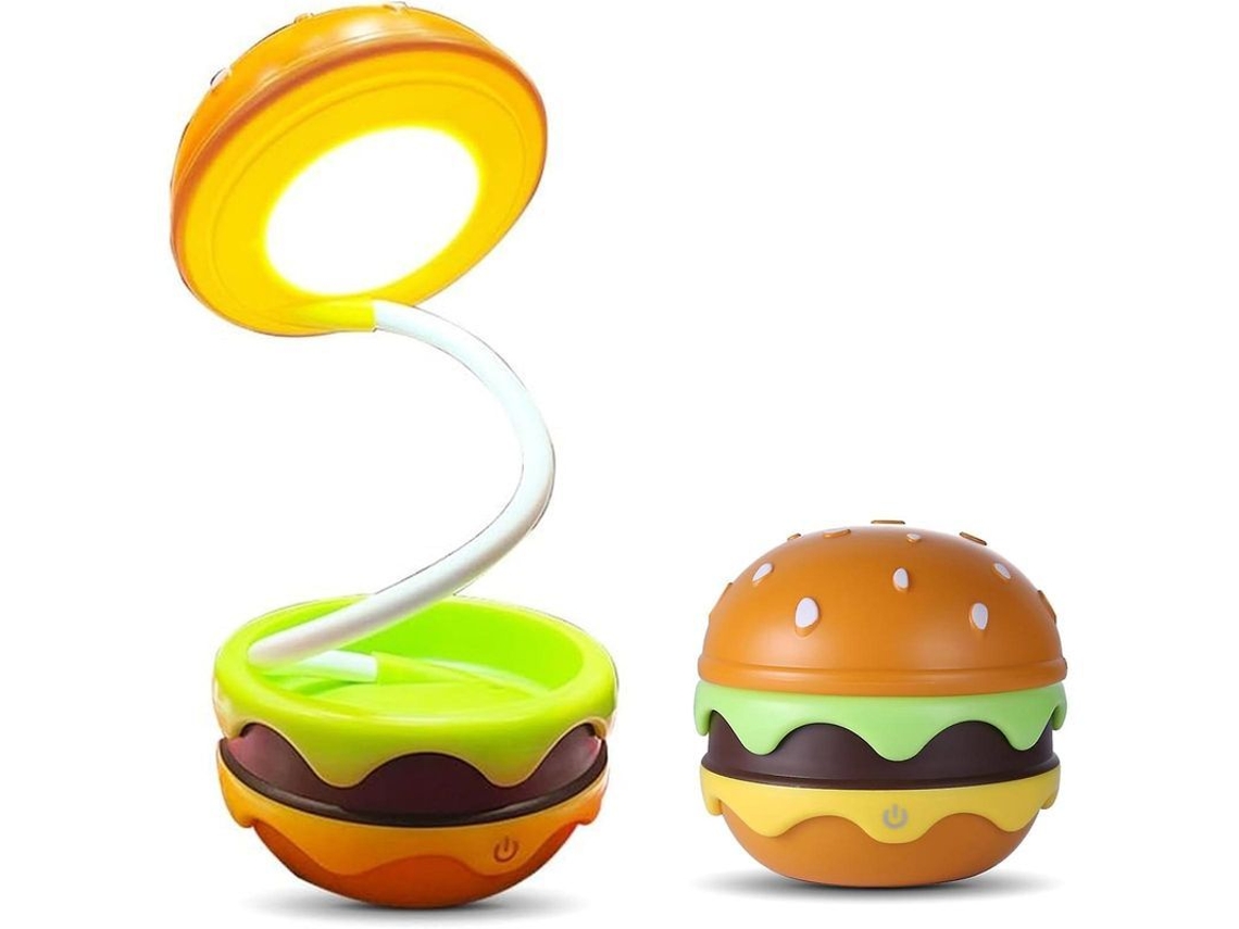 Lâmpada Rechargeável De Hambúrguer Brilhante, Lâmpada De Mesa Divertida Para Quartos Infantis, Presente Decorativo