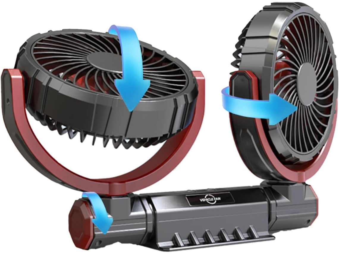 Ventilador Usb Para Carro, Com Duas Cabeças E Três Velocidades