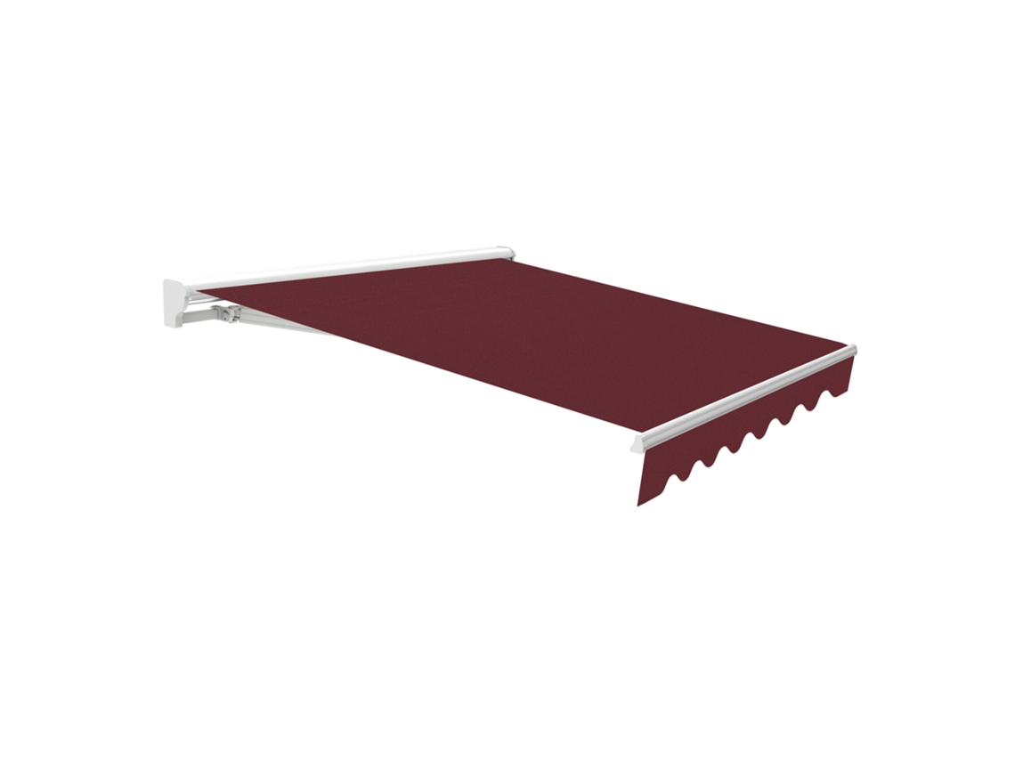 Wasabi - Toldo Exterior Retrátil 3x2,5 Granate Poliéster – Estrutura Semicofre De Alumínio – Lona Proteção Solar – Inclinação Regulável