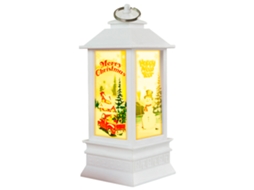 Luminária de Natal Lanterna Velas Luz Noturna Decoração Boneco de Neve e Velhinho Enfeite de Mesa para Natal