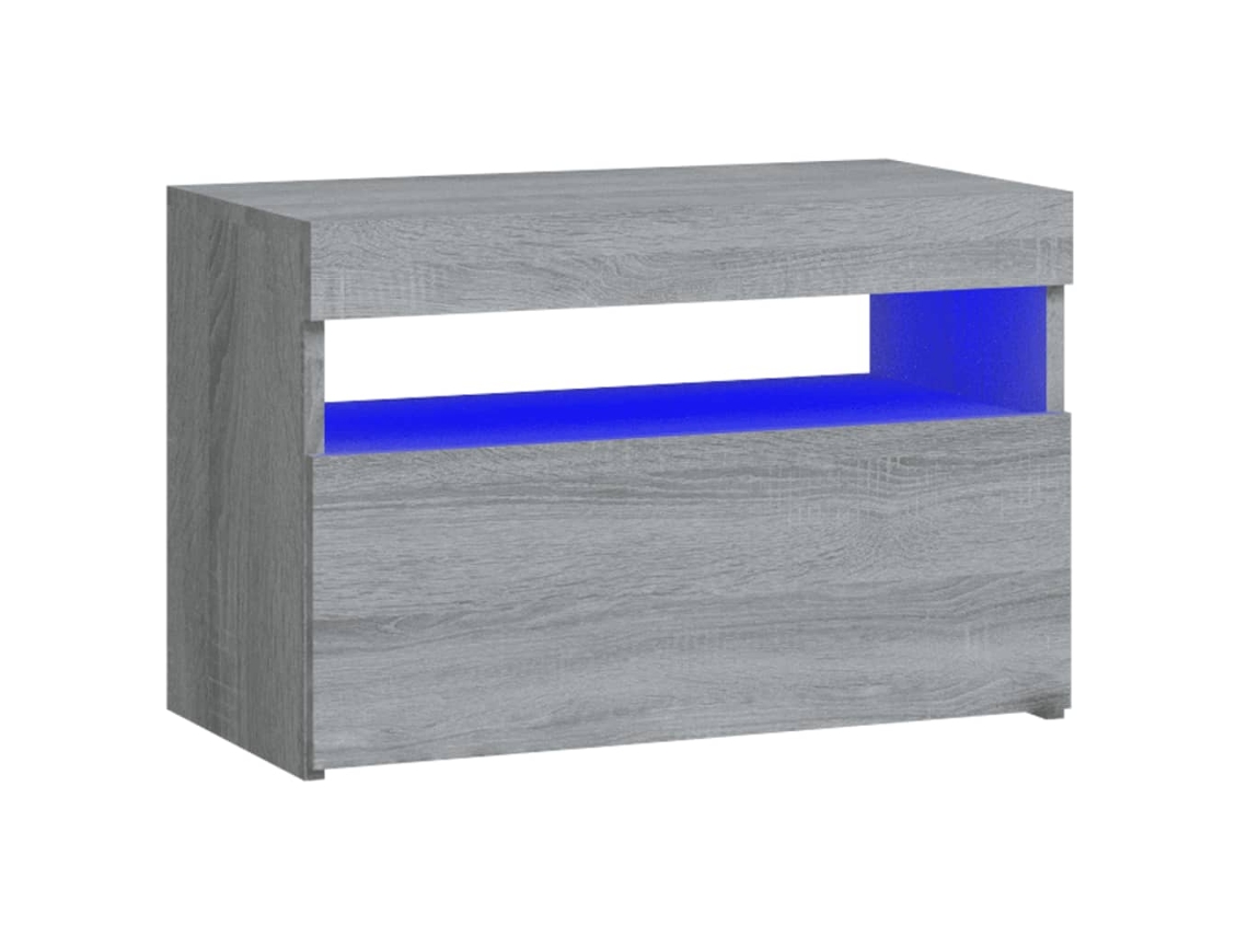 Bedside Cabinet, Bedside Cabinets Vidaxl Cinzeto Madeira Processada (n/a)