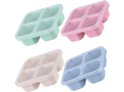 Conjunto De 4 Recipientes Bento Com Compartimentos E Canudo