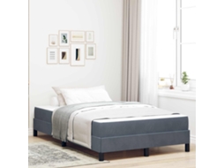 Vidaxl Cama Box Com Colchão Cinza Escuro 120 X 190 Cm Tecido