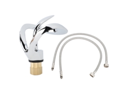 Faucet Banheiro Cobra Mão Única Quente Frio Eletroplatado