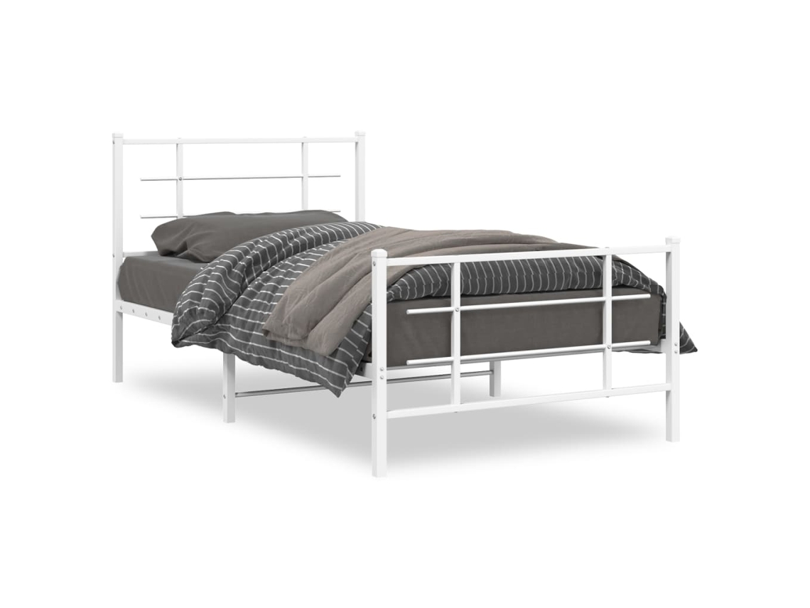 Estrutura de Cama 100x200 cm em Metal com Cabeceira e Pés MAISON EXCLUSIVE