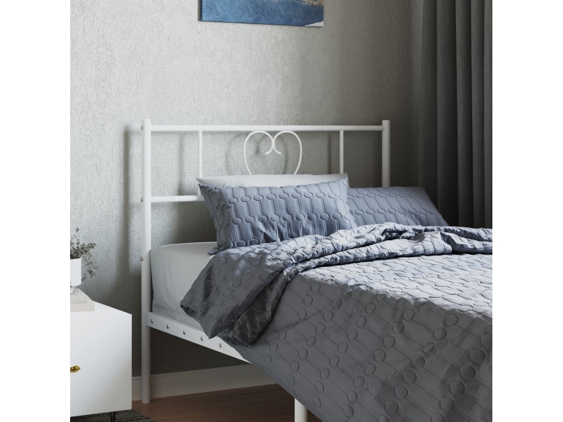 Cabecero de metal blanco de 75 cm