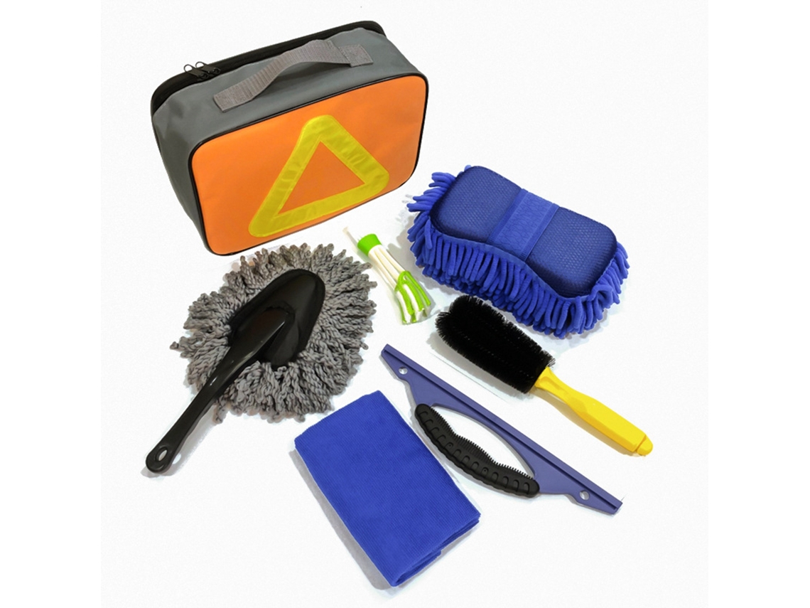 Kit De Ferramentas Para Lavagem De Carros Com Bolsa Organizadora, Incluindo Cera Automotiva, Toalha E Raspador De Vidros