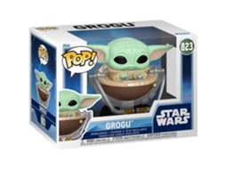 Figurinha Funko Pop! N°823 | Mandaloriano E Grogu | Grogu Na Carrinho