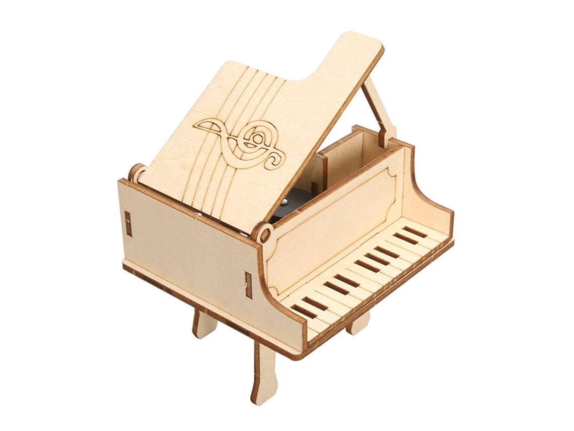 Caixa de Música em Formato Piano com Manivela AQUAFORGE para Experimentos Científicos (não especificado)