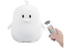 Luz Noturna Bestvite Cute Silicone Led 9 Mudanças De Cor Controle Remoto Recarregável Usb Regulável Branco
