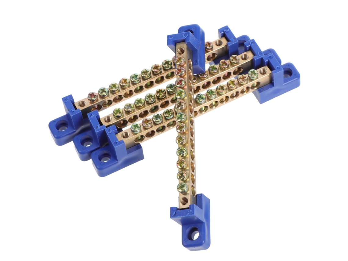 Conjunto De 4 Ramos De Cobre Branco Para Aterramento Com Base.