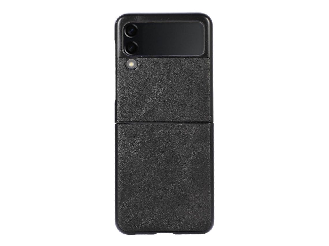 Capa De Celular Em Pu Com Textura De Couro Bovino Para Samsung Galaxy Z Flip 3 5g