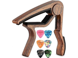 Lurelia Capotraste Troca Rápida Liga De Zinco Para Guitarra Acústica, Guitarra Elétrica, Baixo E Ukulele, 6 Palhetas