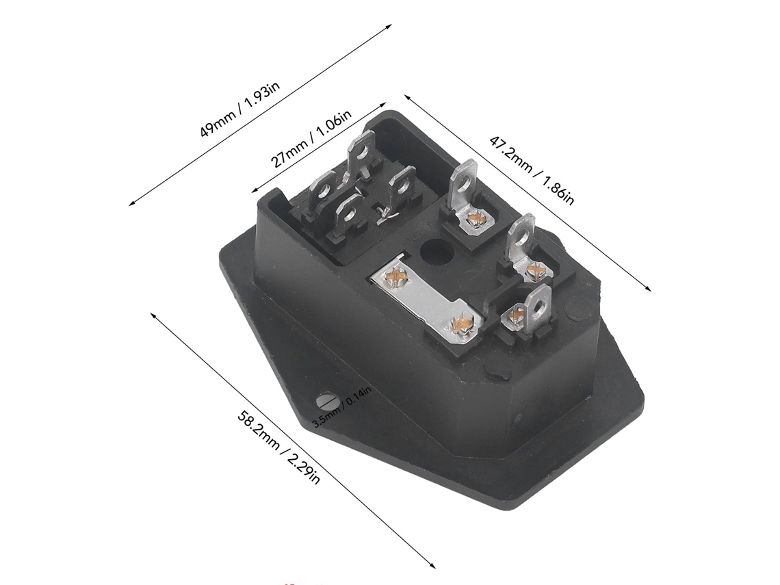 Conector Macho 6pcs Com Fuse 10a Ac250v 3pino