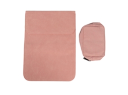 Funda vertical de piel sintética para portátiles de 14,1 a 15,4 pulgadas con bolsillo para cables rosa S/MARCA
