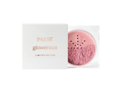 Pó iluminador solto Radiant Glow em rosa 5g, realça a luminosidade do rosto e do corpo Paese