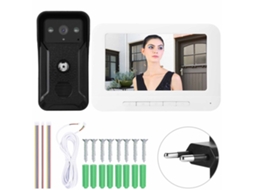 Interfone De Vídeo Colorido Para Porta Com Fio Um-para-um De 7 Polegadas (visão Noturna, Resistente Às Intempéries)