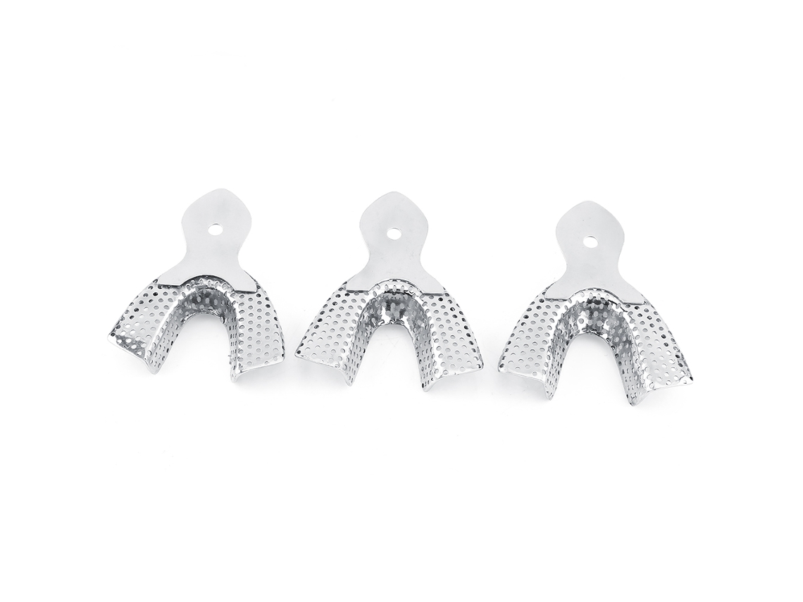 Laxiscreed Bandejas De Impressão Dentária Em Aço Inoxidável, Autoclaváveis Para Maxilar E Mandíbula