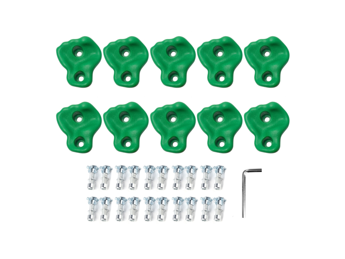 10 Agarres de Escalada em Pé S/MARCA, Ergonômicos, Confortáveis, para Parede de Escalada Interior e Exterior, Verde