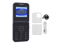 Mali telefone Flip Desbloqueado com Botões Grandes Dual Sim Dual Standby Velocidade Discagem Vibration Fm 2.4 Polegadas Tocha para Idosos Roxo
