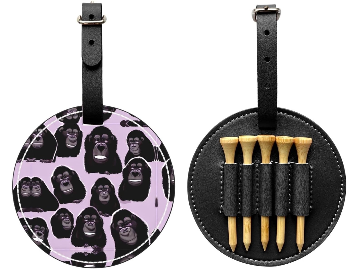 Bolsa para Tees de Golfe Gorillas, preta, fácil de transportar | S/MARCA