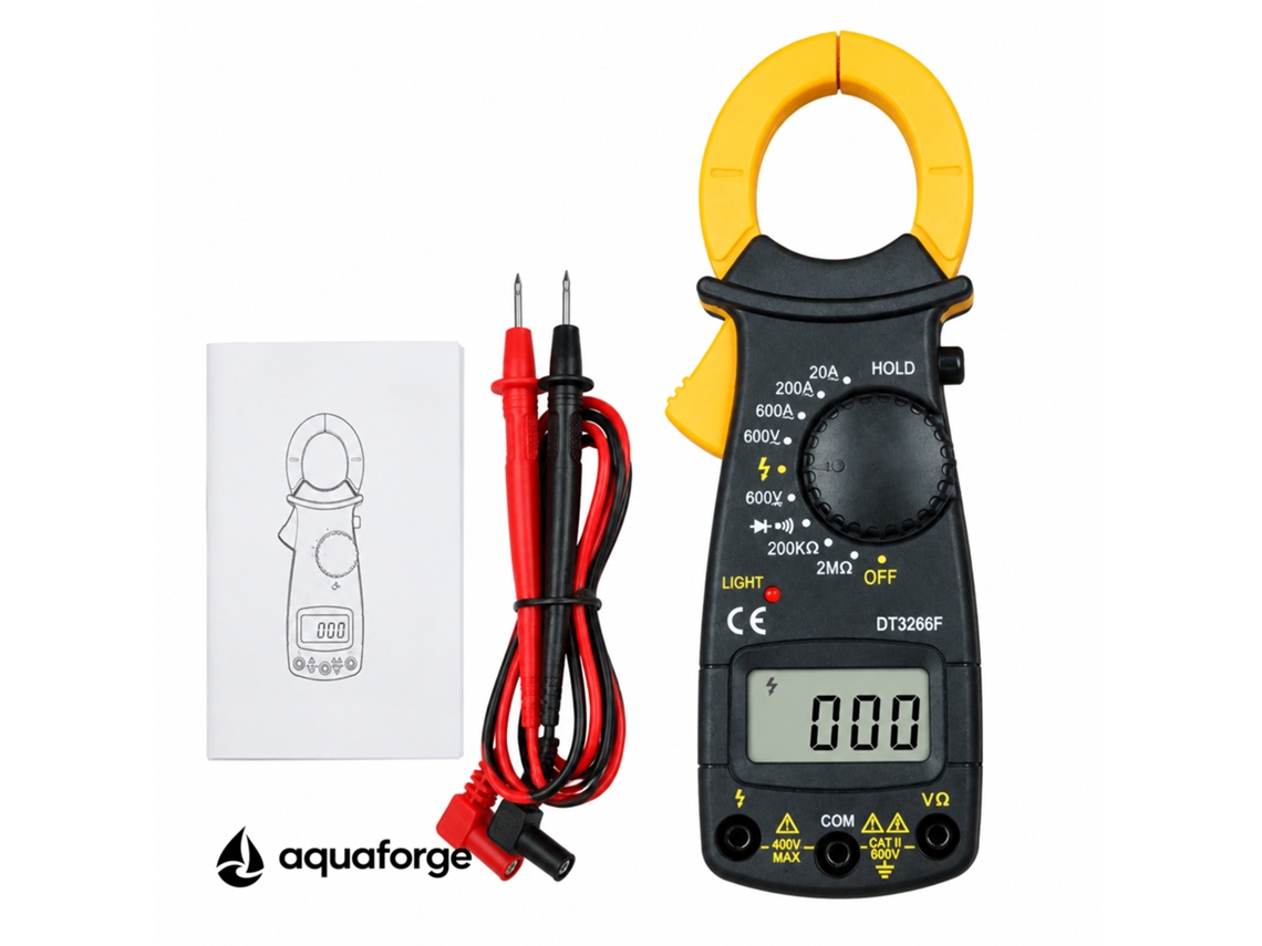 Alicate Amperimétrico Aquaforge Dt3266f, 600a