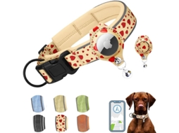 2026 collar para Cão com Porta Airtag Ajustável, Reflexivo, Nylon Macio e Neopreno para Cães Pequenos, Médios e Grandes