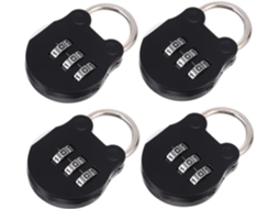 Conjunto De 4 Cadeados Metal Com Combinação E Códigos