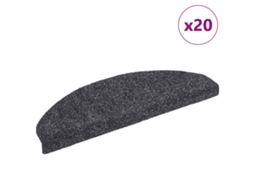 Vidaxl Tapetes De Escada Autoadesivos 20 Peças 65x21x4 Cm Cinza Escuro Semicircular Grande