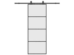 Sliding Door, Sliding Doors Vidaxl Preto Vidro (76 X 205 Cm (183 Cm Sliding Rail))