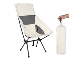 Cadeira de praia leve AQUAFORGE, ajustável, impermeável, com encosto, branca