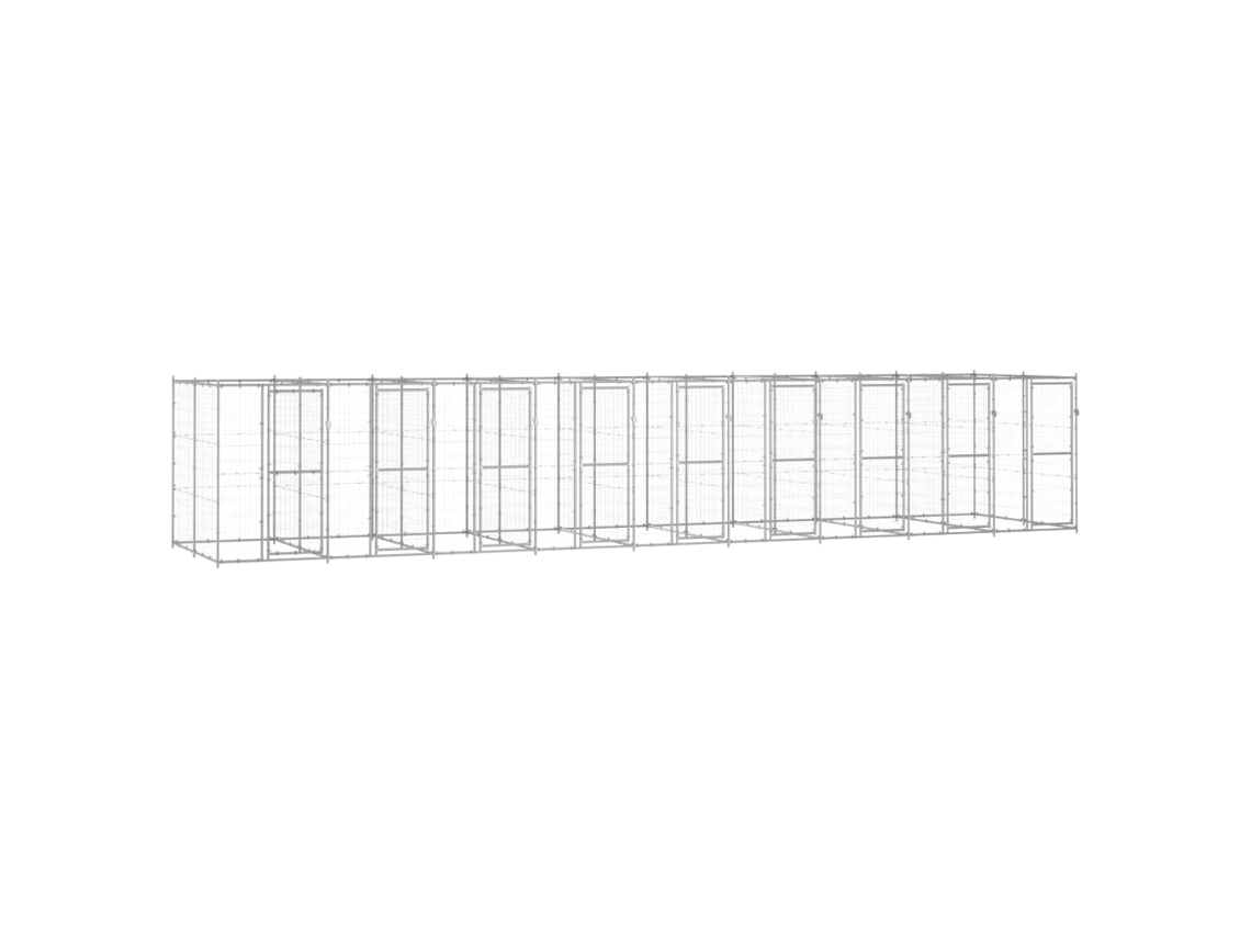 Vidaxl Canil De Exterior 21,78 M² Aço Galvanizado