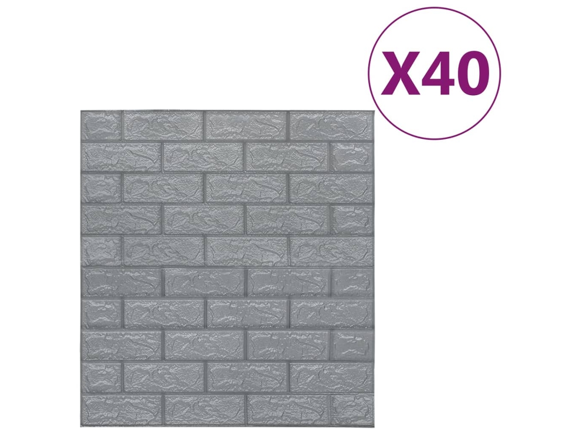 Conjunto 40 Adesivo de parede VIDAXL Antracite PE foam