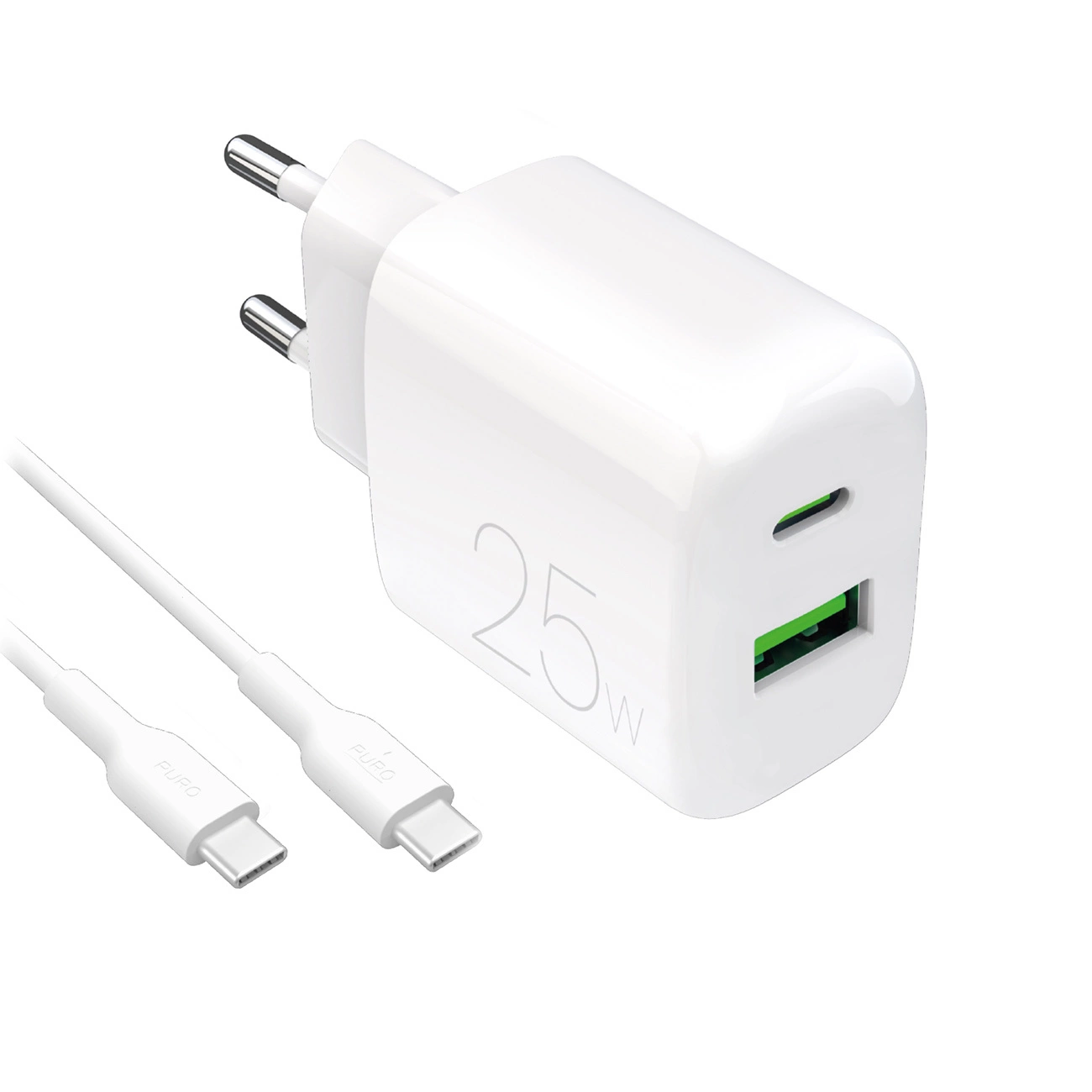 Puro Prolite 25w Carregador De Parede Usb-a Usb-c Para Celulares Rápido
