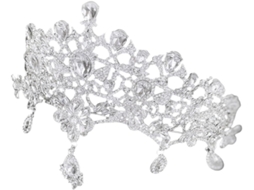 Tiara Feminina Com Coroa E Strass Para Casamento, Formatura E Apresentações.
