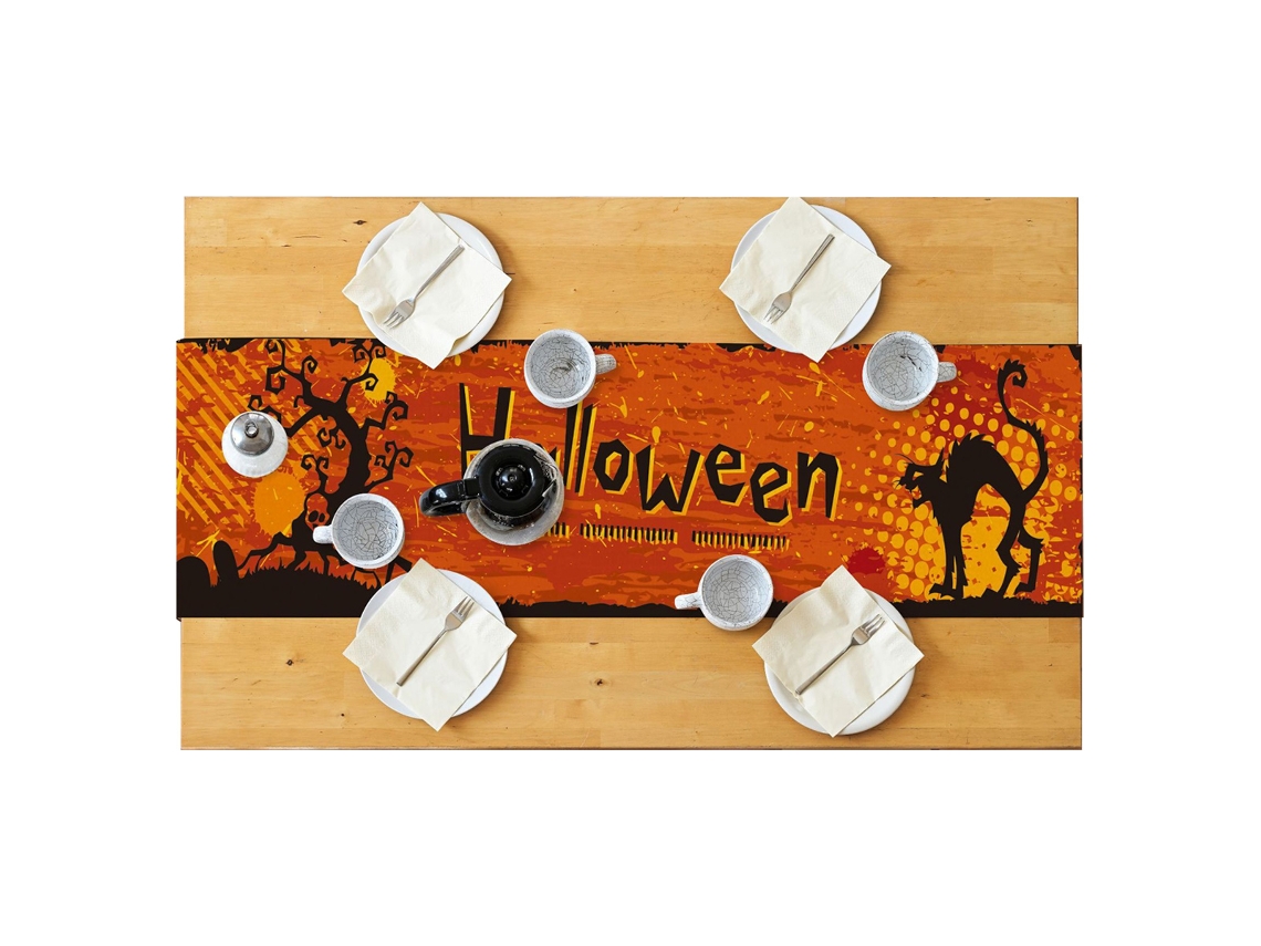 KOFIHETY Passadeira Para Mesa De Halloween 72 Polegadas, Abóboras Trick Or Treat Em Lona, Decoração De Festa Com Xales Para Cômoda, Sala De Jantar E Home Decor