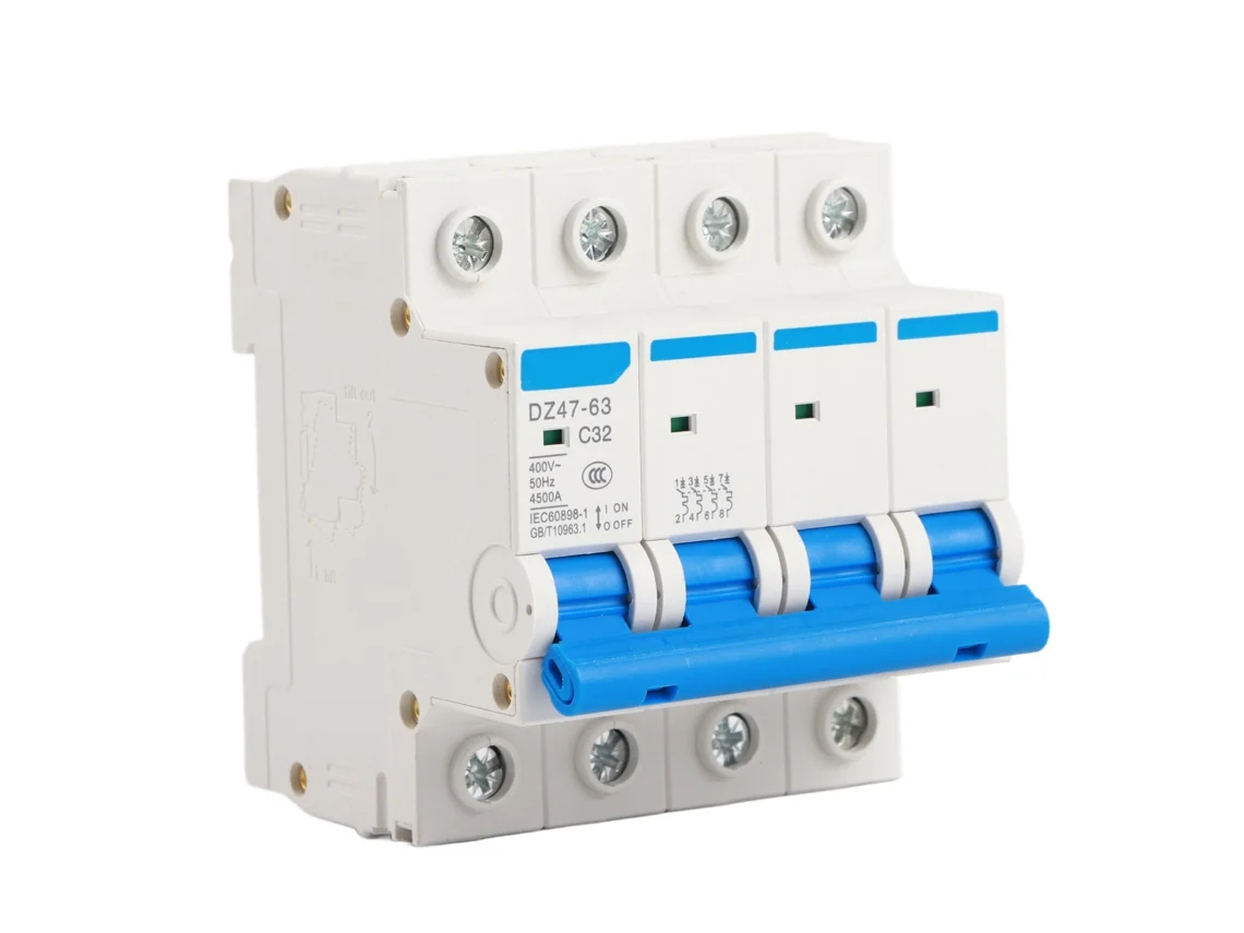 Interruptor de corrente residual miniatura Dz47‑63 4p 32a 400v Rccb